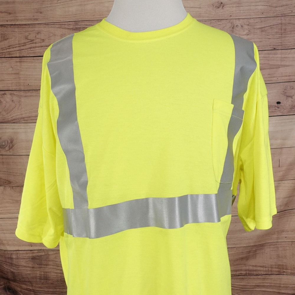 NWT CORNER STONES‎ NEON YELLOW HIGH VISIBILITY SAFETY T-SHIRT SZ 3XL NEW!